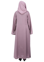 BeingMuslims Light Purple Abaya with Starburst Crystal Embroidery Motifs