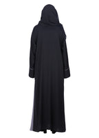 BeingMuslims Flowy Abaya with Sleek contrast Piping