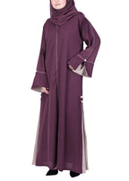 BeingMuslims Extraordinary Purple Abaya Golden Circular Medallion Motifs
