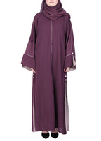 BeingMuslims Extraordinary Purple Abaya Golden Circular Medallion Motifs