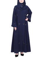 BeingMuslims Understated Navy Blue with Elegant Bow Shaped Motifs