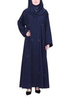BeingMuslims Understated Navy Blue with Elegant Bow Shaped Motifs