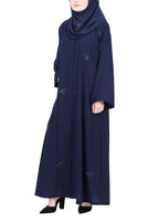 BeingMuslims Understated Navy Blue with Elegant Bow Shaped Motifs