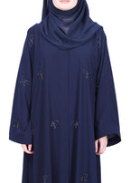 BeingMuslims Understated Navy Blue with Elegant Bow Shaped Motifs