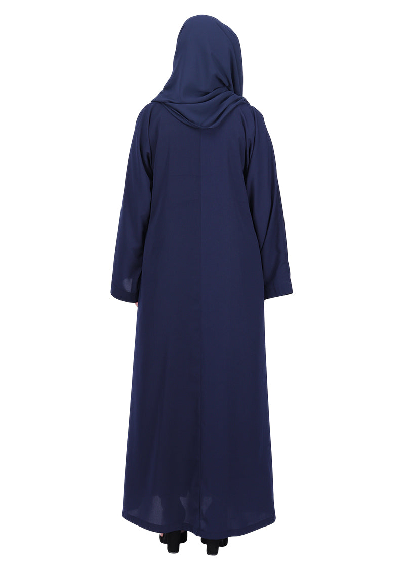 BeingMuslims Understated Navy Blue with Elegant Bow Shaped Motifs