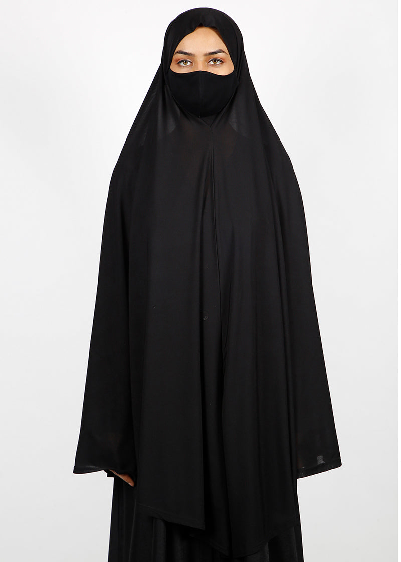 BeingMuslims Khimar without Sleeves in Rich Black