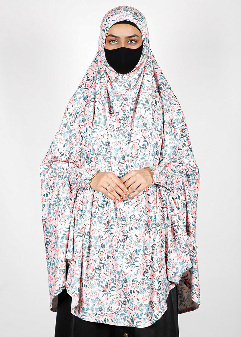 BeingMuslims Printed Khimar A with elastic Sleeves