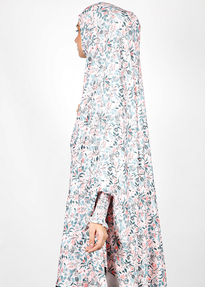 BeingMuslims Printed Khimar A with elastic Sleeves