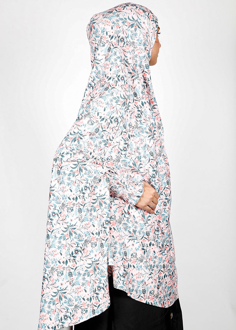 BeingMuslims Printed Khimar A with elastic Sleeves