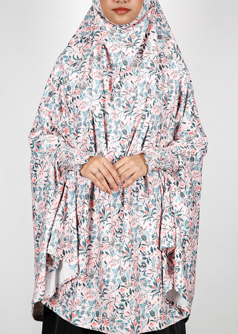 BeingMuslims Printed Khimar B with elastic Sleeves