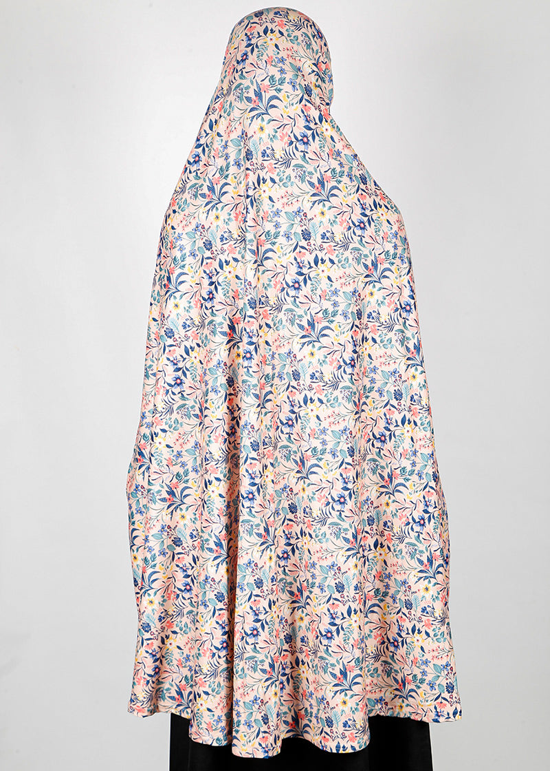 BeingMuslims Printed Khimar B with elastic Sleeves