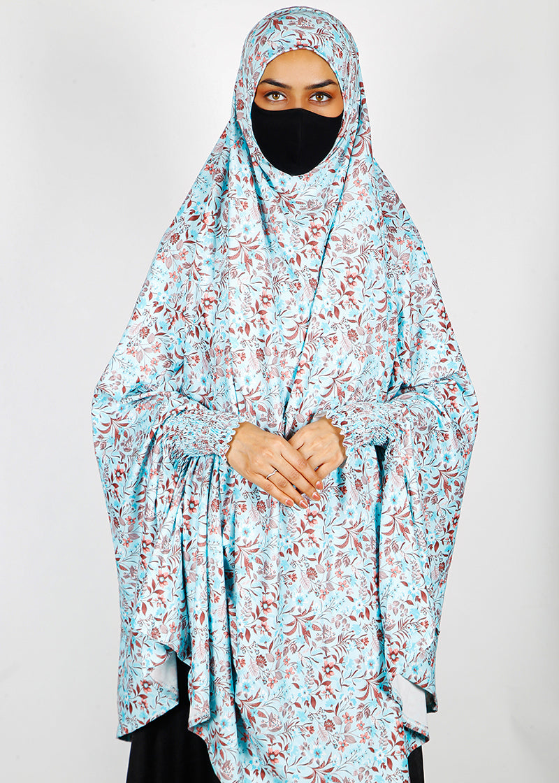 BeingMuslims Printed Khimar D with elastic Sleeves