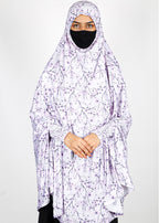 BeingMuslims Printed Khimar F with elastic Sleeves
