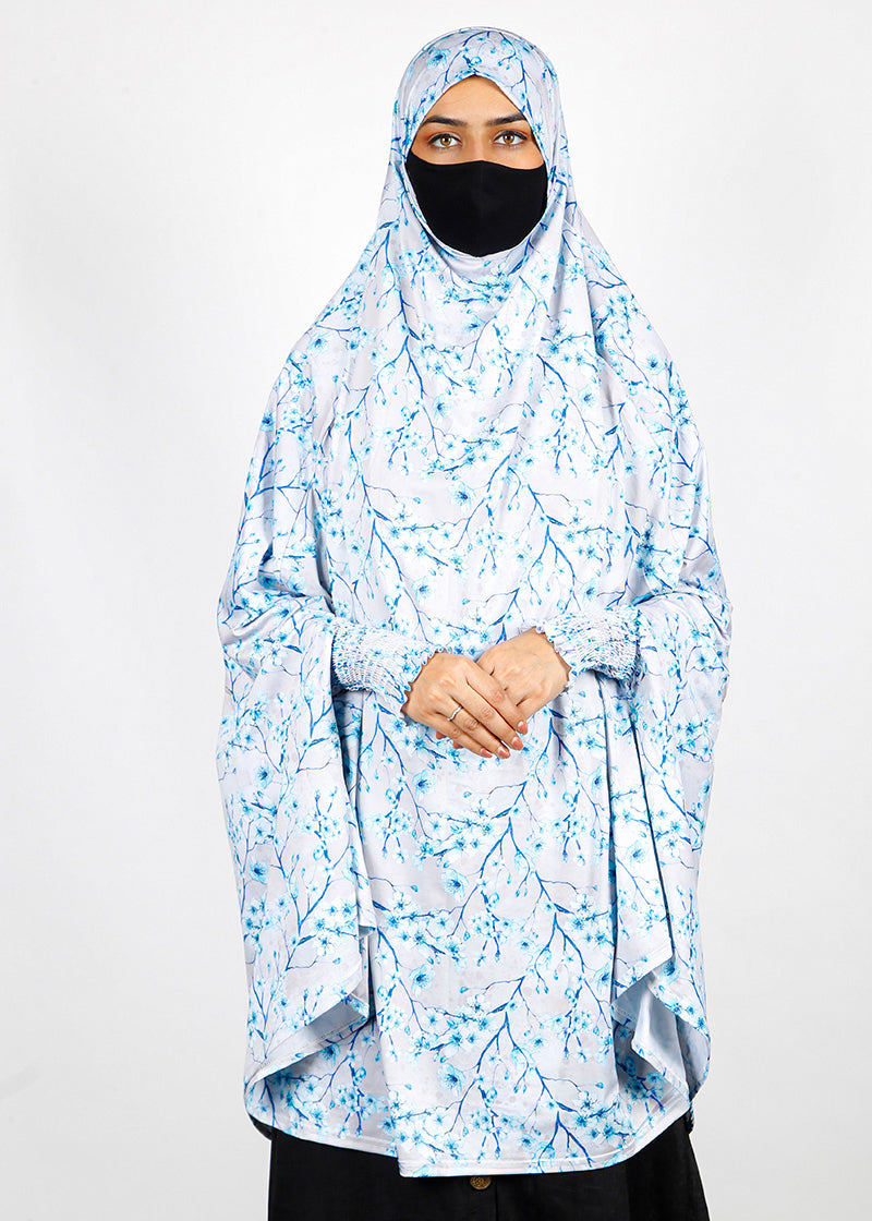 BeingMuslims Printed Khimar I with elastic Sleeves