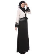 Formal Black & White Abaya