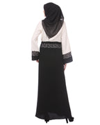 Formal Black & White Abaya