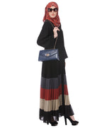Multi Coloured Pleated Stylish Abaya