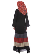Multi Coloured Pleated Stylish Abaya