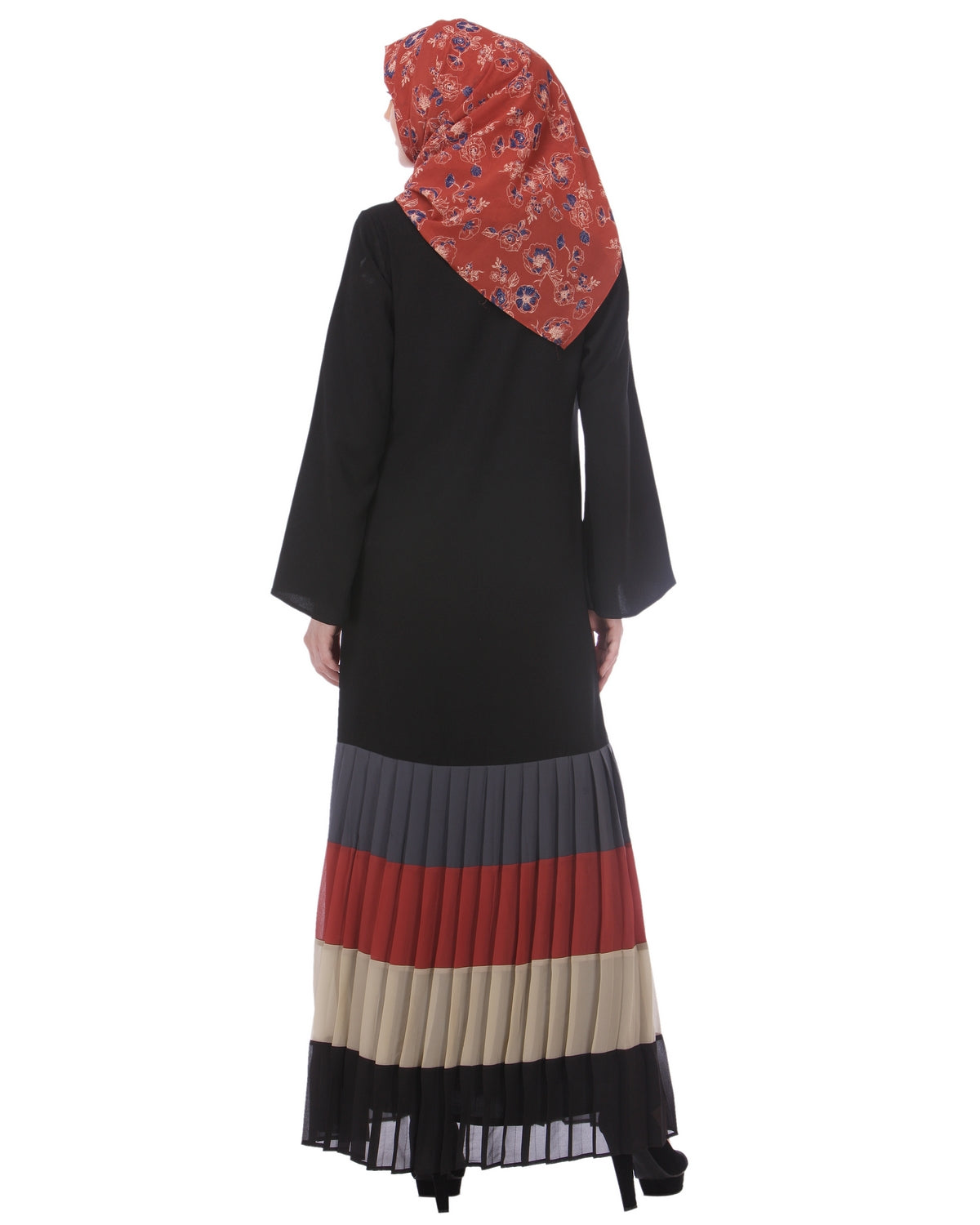 Multi Coloured Pleated Stylish Abaya