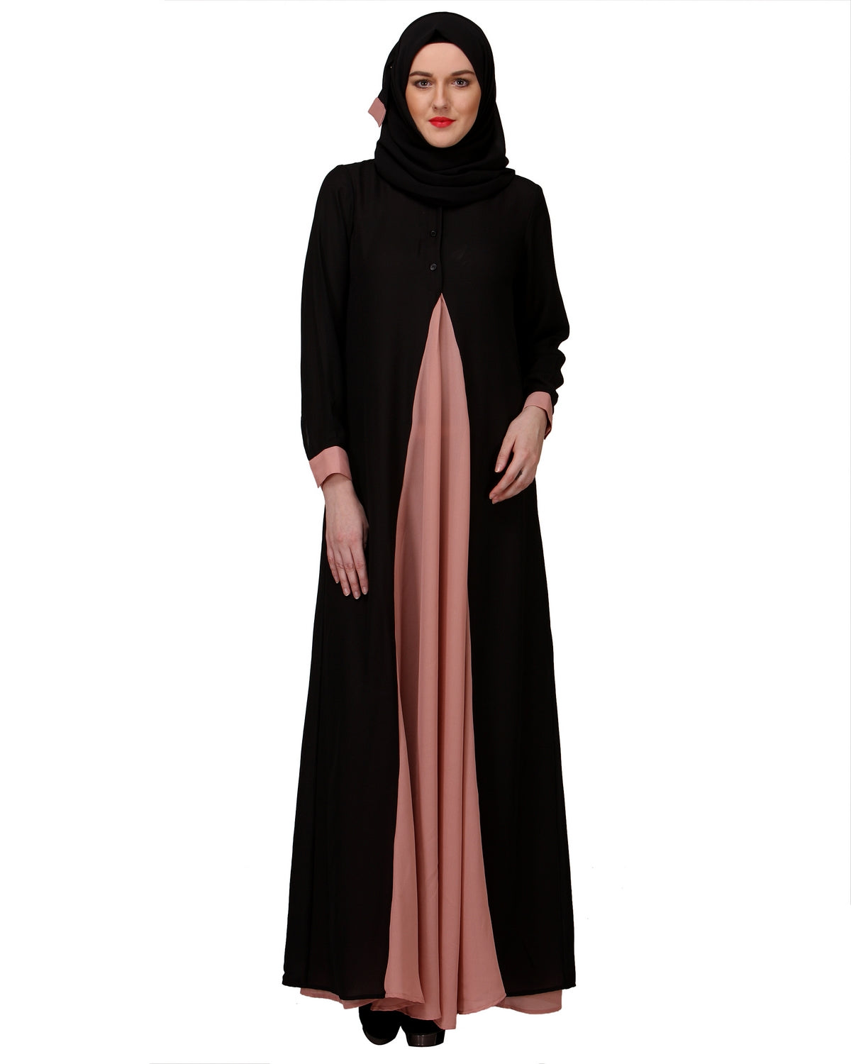 Pretty Pink Layered Abaya