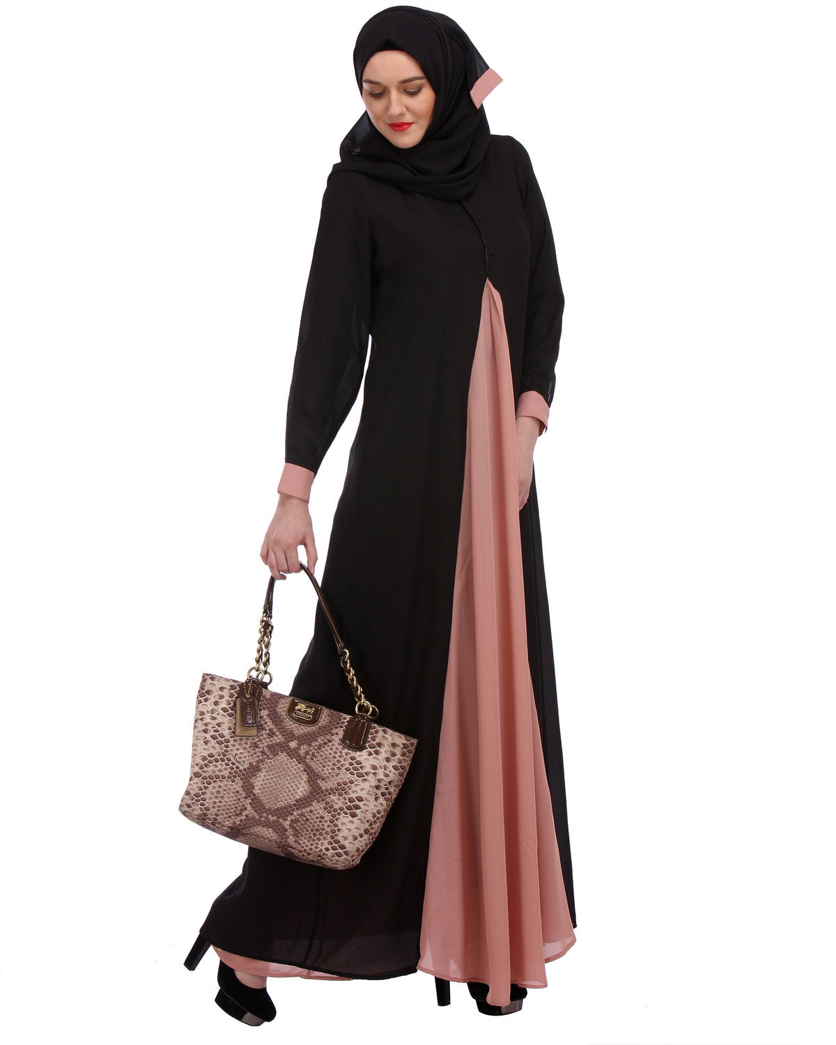 Pretty Pink Layered Abaya