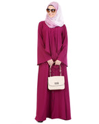 Flared Marsala Fuchsia Abaya