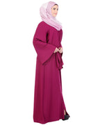 Flared Marsala Fuchsia Abaya