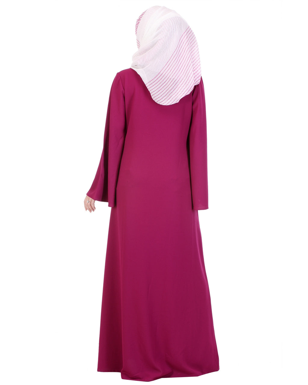 Flared Marsala Fuchsia Abaya