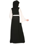 Double Layered Pearl Embellished Sleeves Abaya