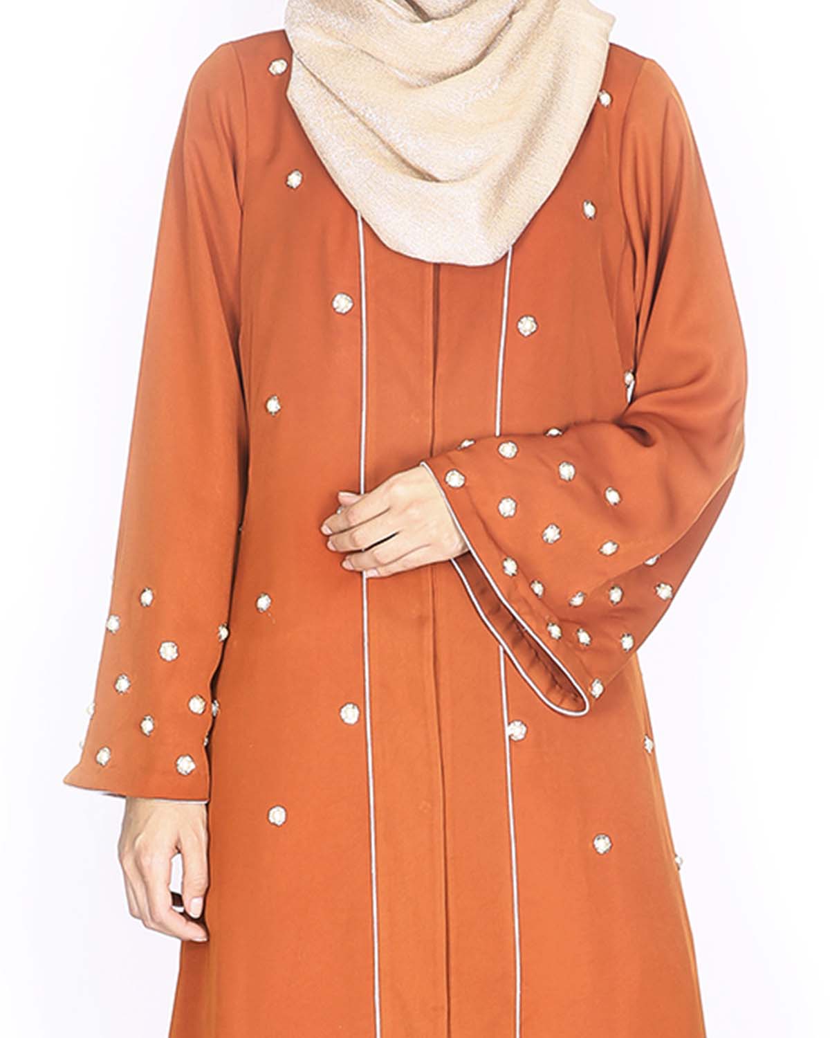Delicate Pearl Hand Embroidered Abaya