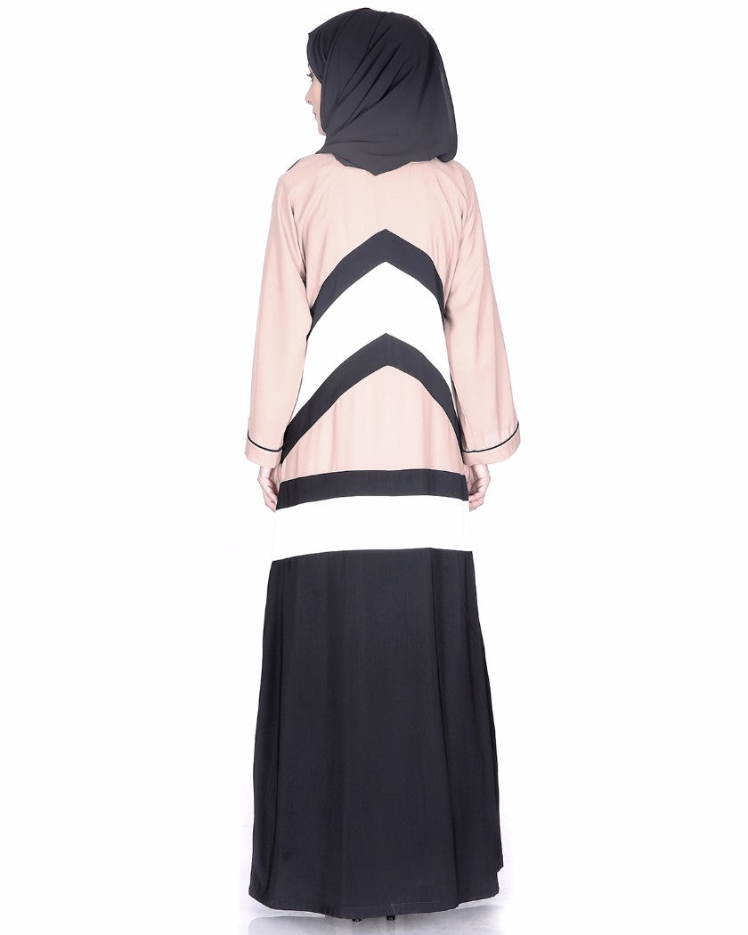 Black, White And Beige Abaya