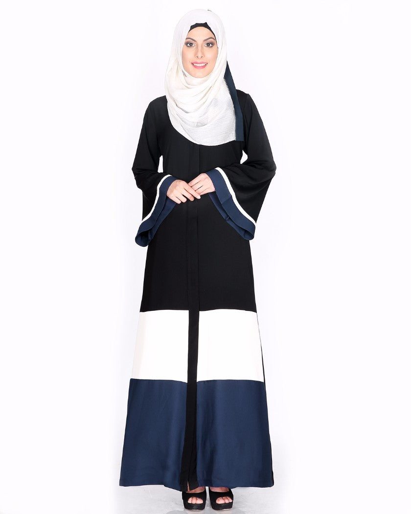 Black,White And Blue Abaya