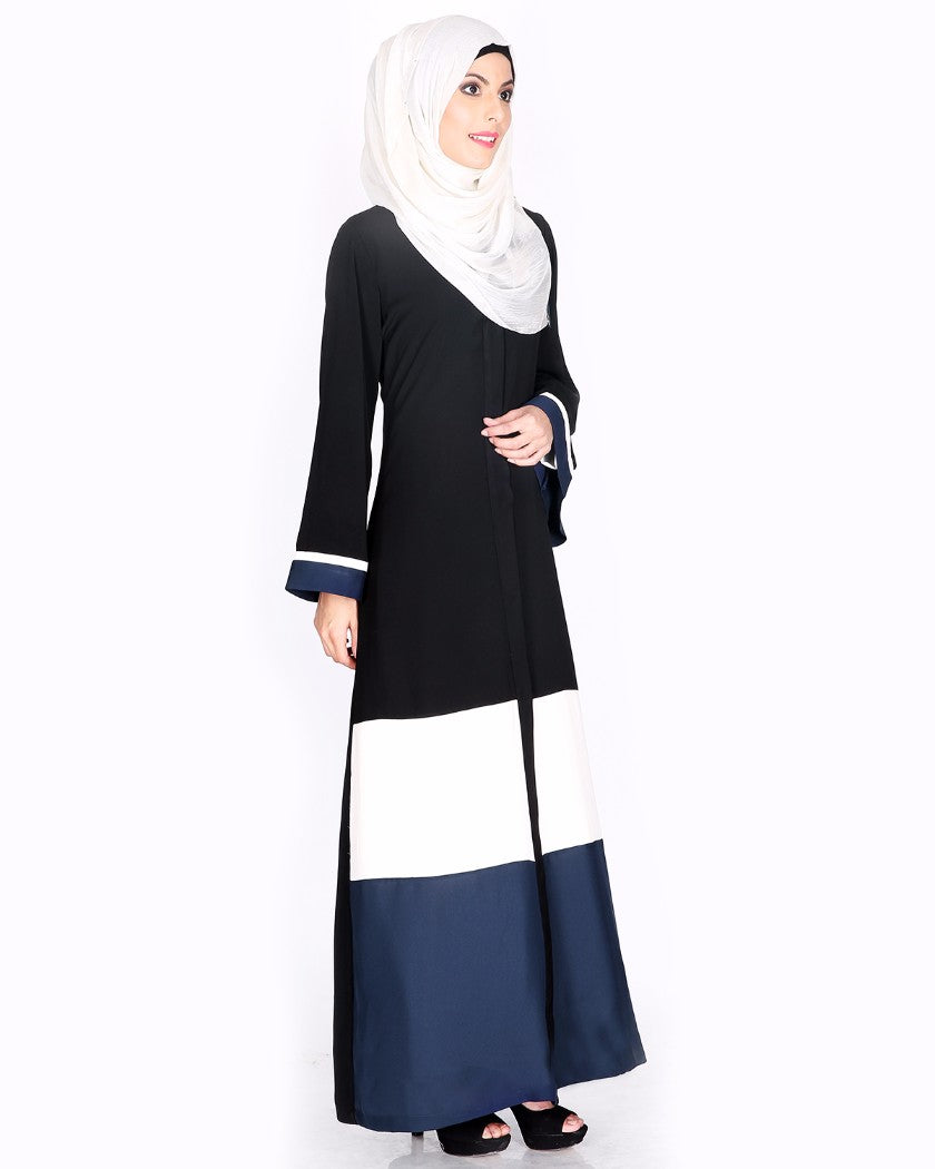 Black,White And Blue Abaya