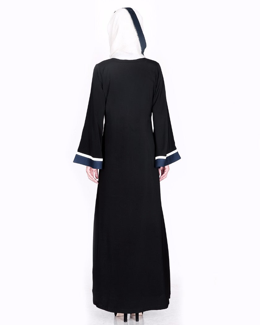 Black,White And Blue Abaya