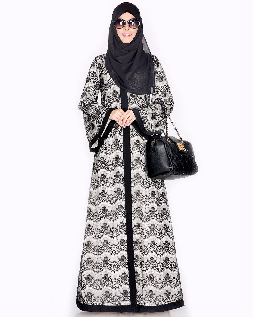 Double Layer Laced Abaya