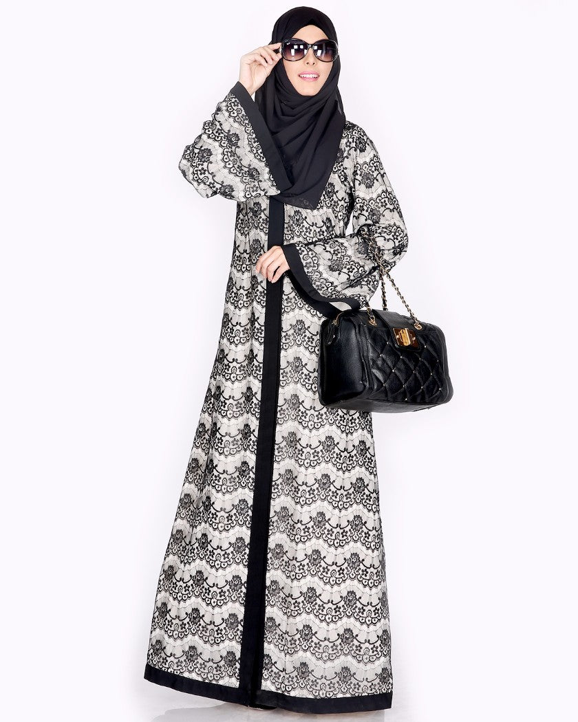 Double Layer Laced Abaya