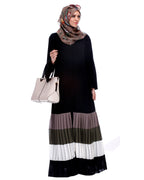 Multi Coloured Pleated Stylish Abaya