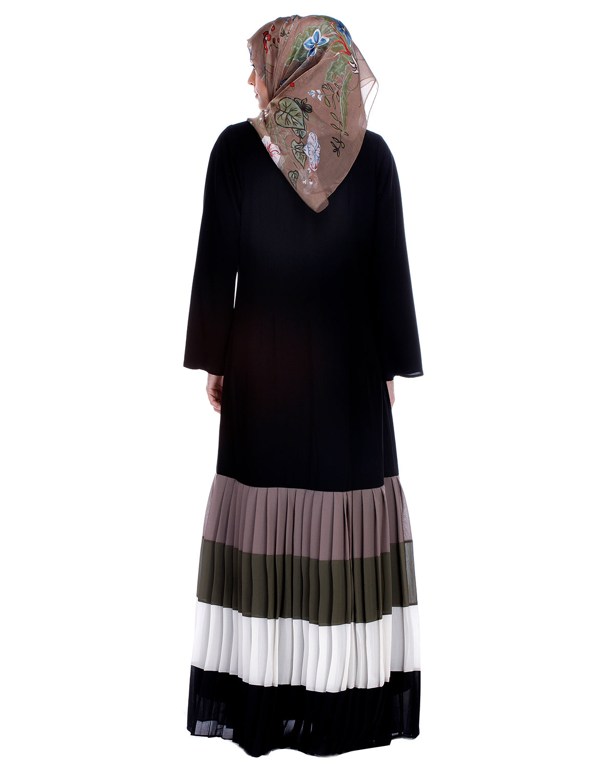 Multi Coloured Pleated Stylish Abaya