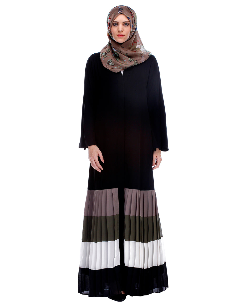 Multi Coloured Pleated Stylish Abaya