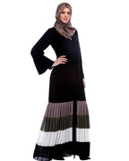 Multi Coloured Pleated Stylish Abaya