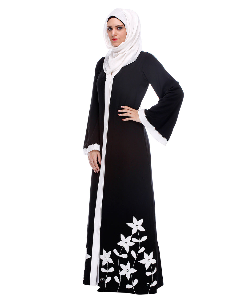 Abaya With Applique Embroidery