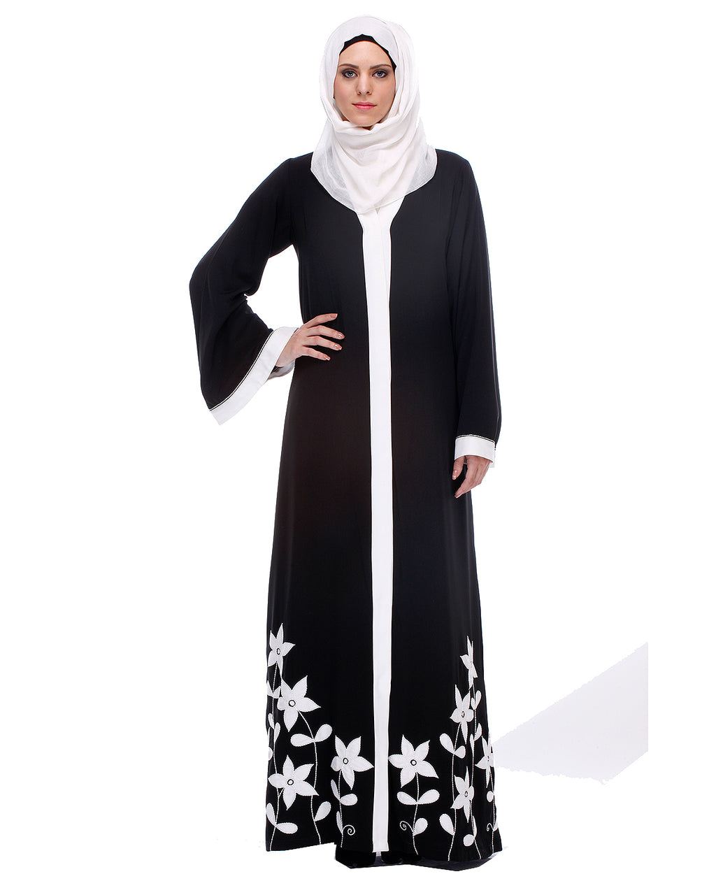 Abaya With Applique Embroidery