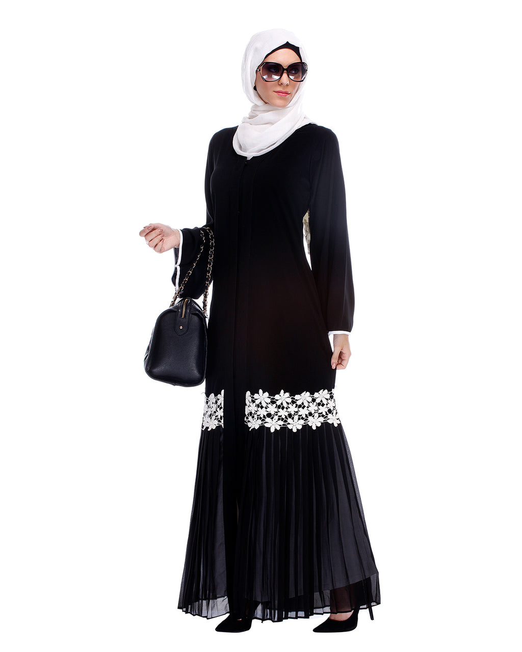 Black Pleated Abaya