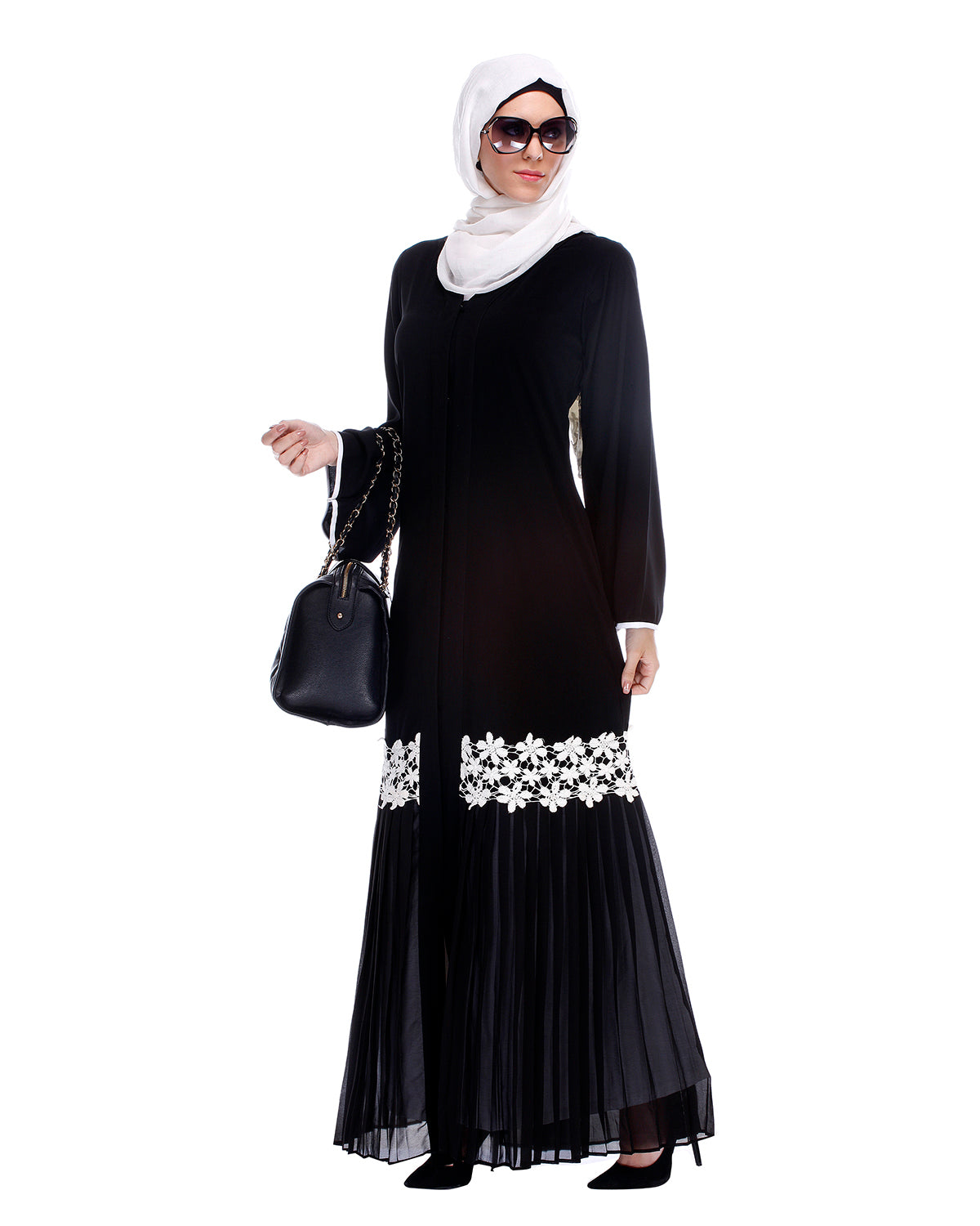 Black Pleated Abaya