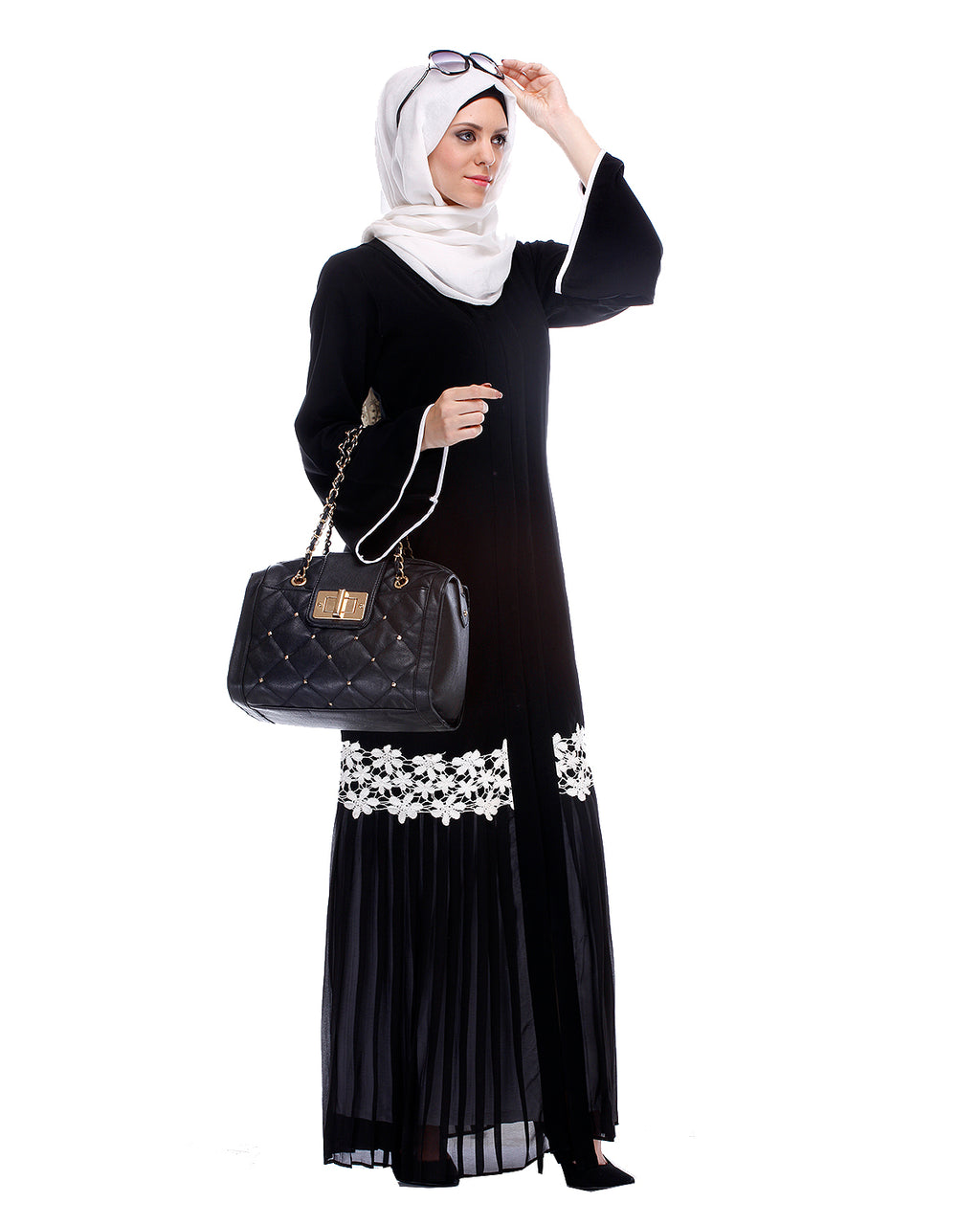 Black Pleated Abaya