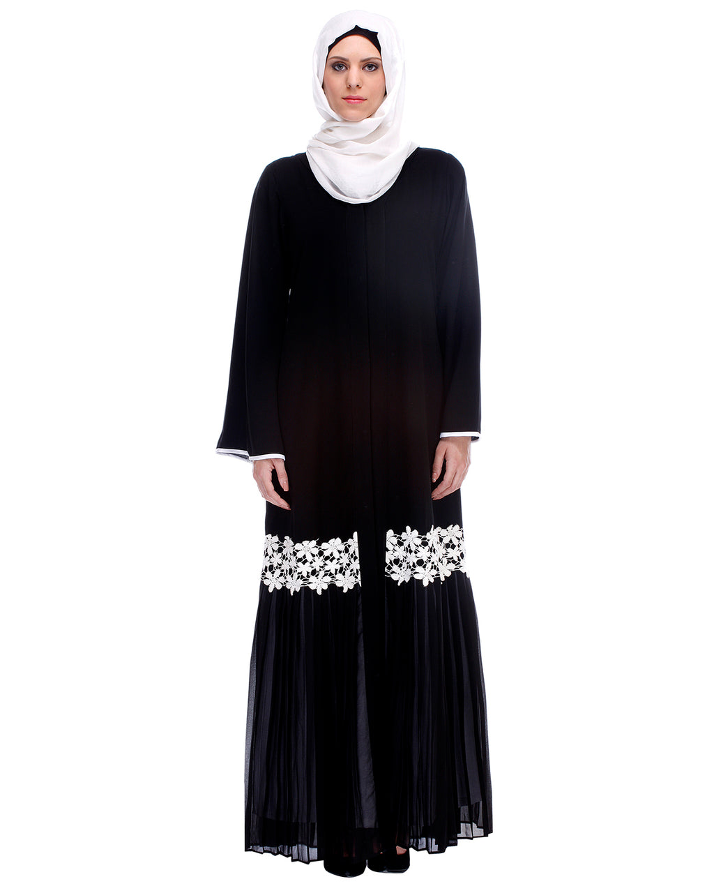Black Pleated Abaya