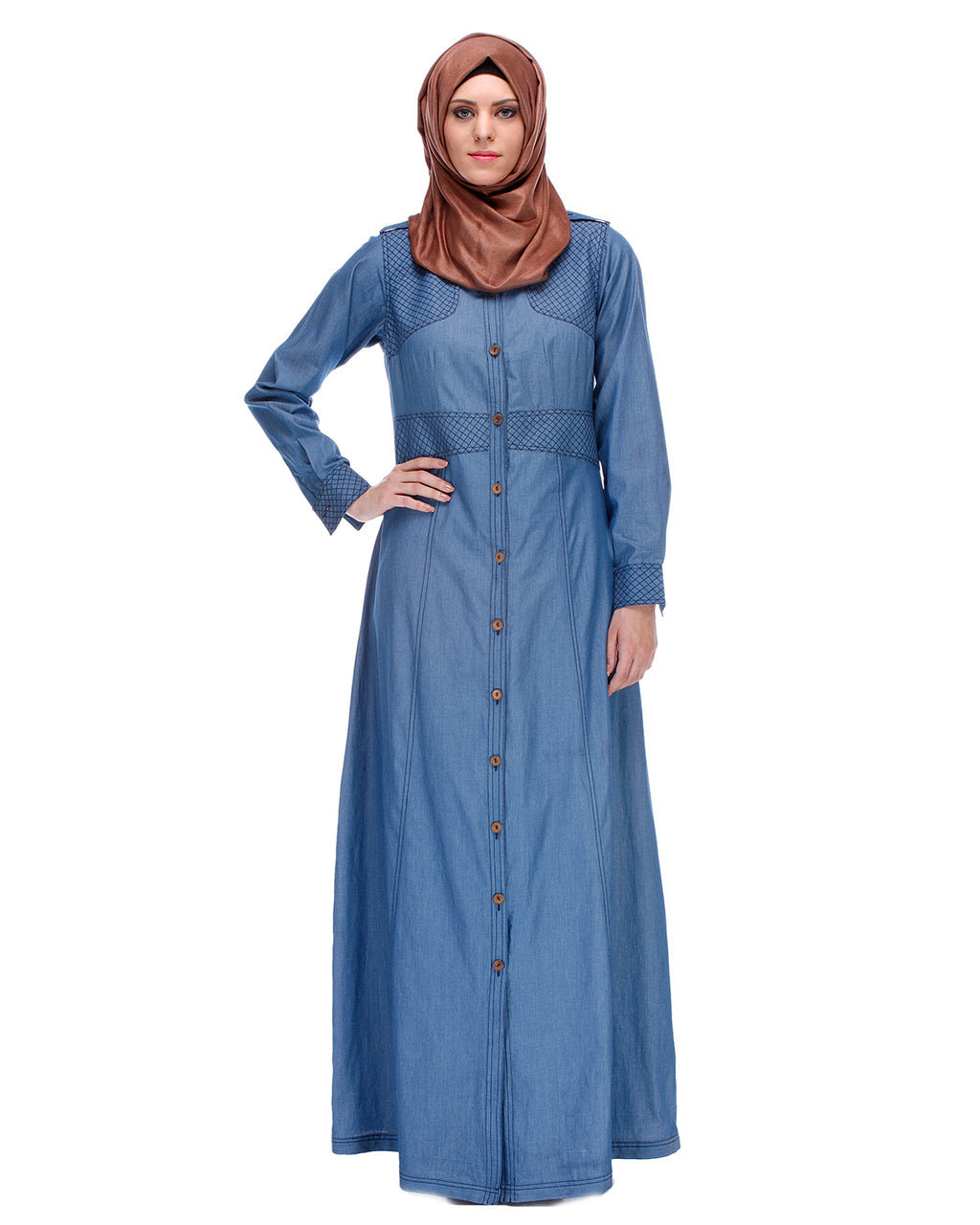 Classic Collared Denim Abaya