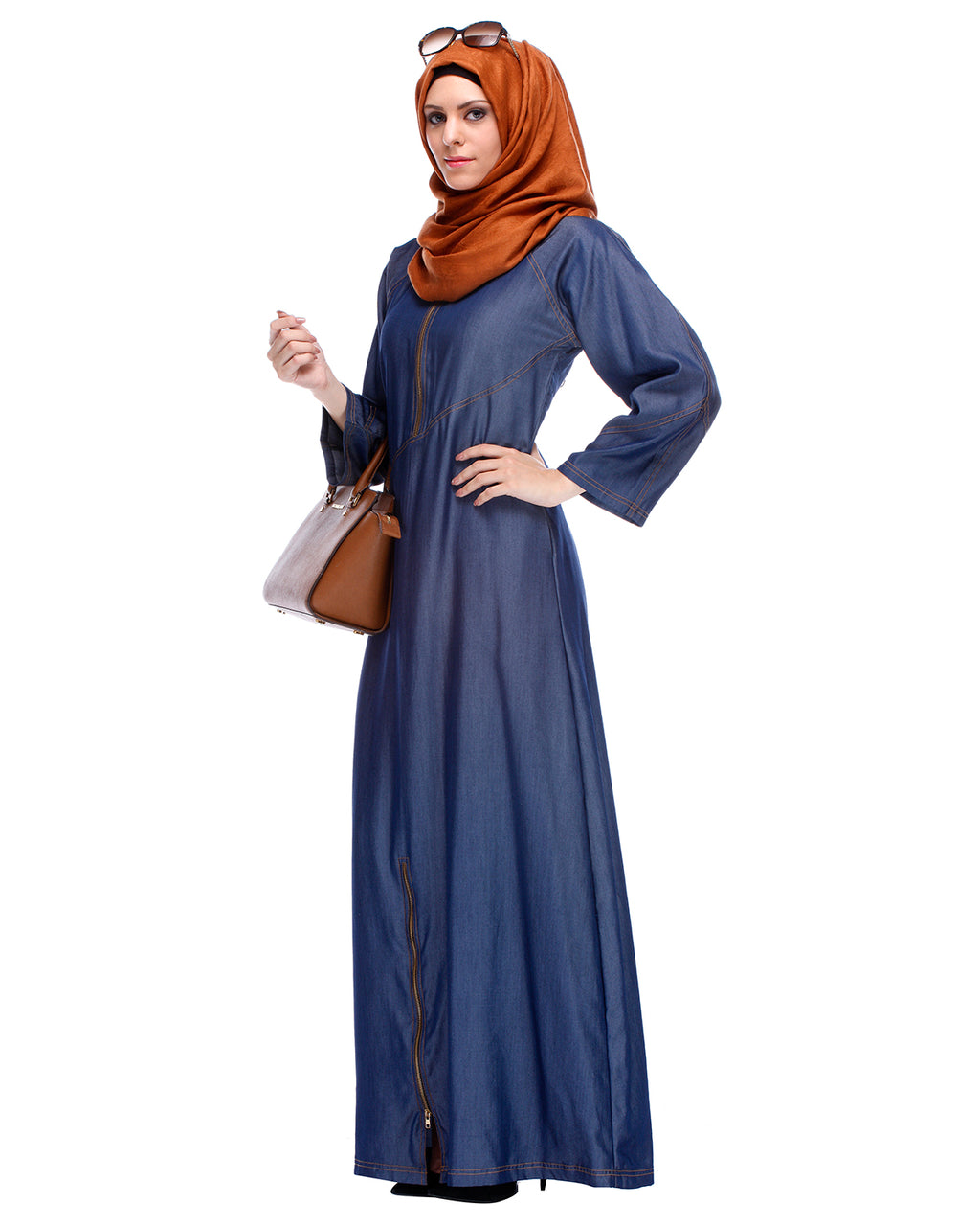 Dark Blue Denim Abaya