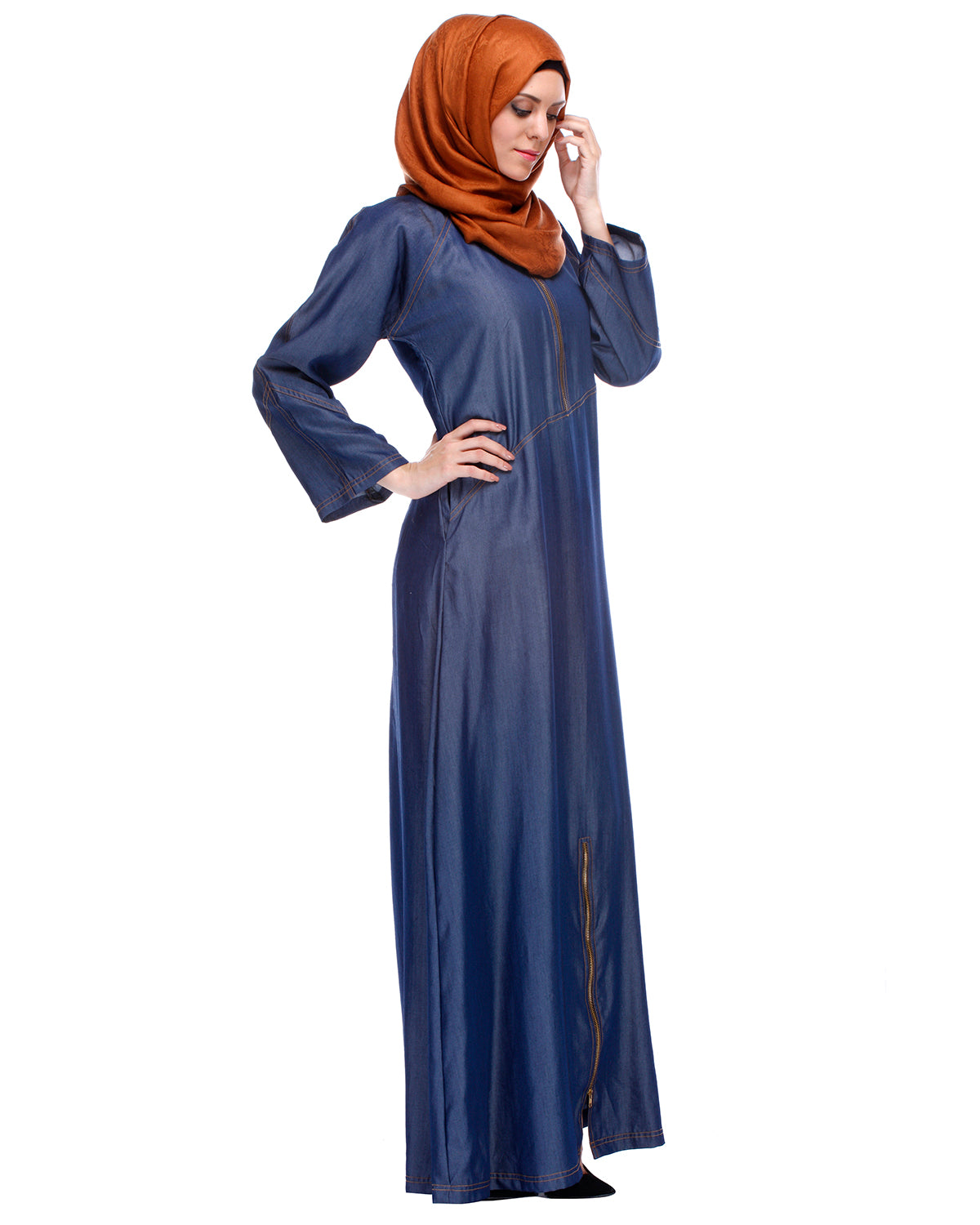 Dark Blue Denim Abaya