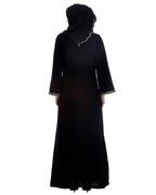Classic Black Abaya With Golden Zari Embroidery